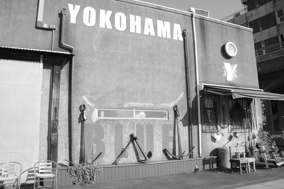 grayscale photo of Yokohama building