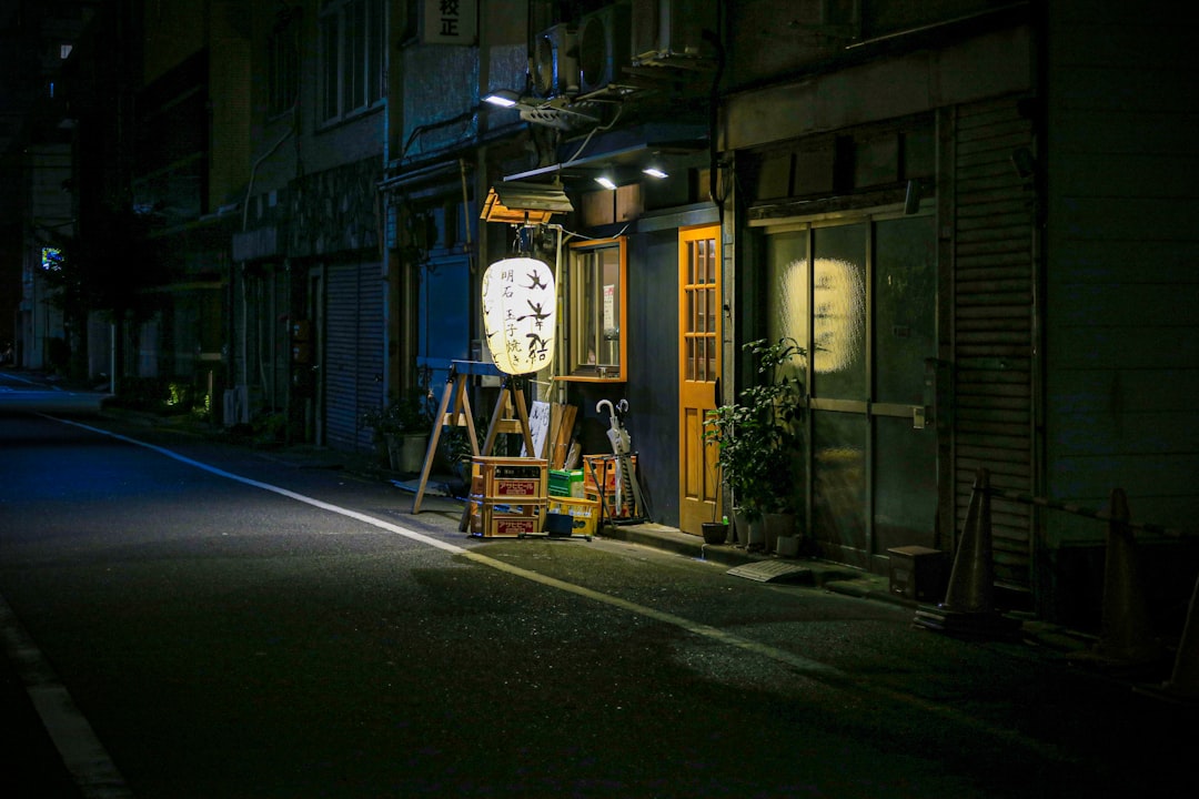 japanese storefront with paper lantern