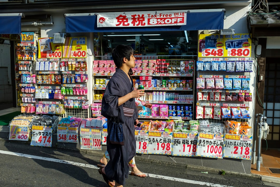 person near store